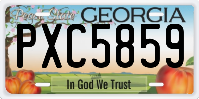 GA license plate PXC5859