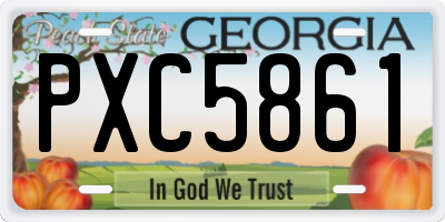 GA license plate PXC5861