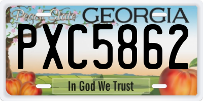 GA license plate PXC5862