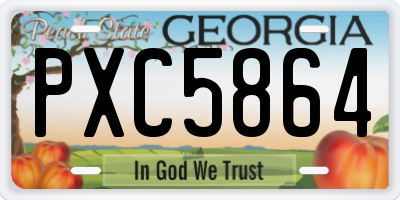 GA license plate PXC5864