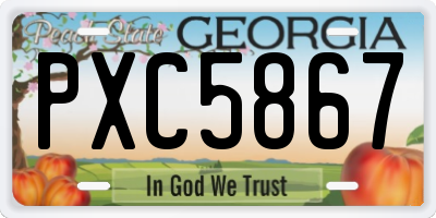 GA license plate PXC5867