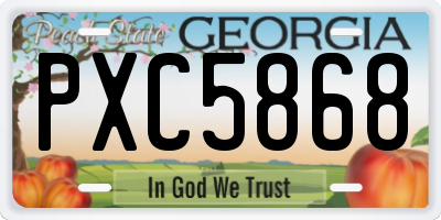 GA license plate PXC5868