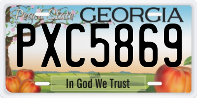 GA license plate PXC5869