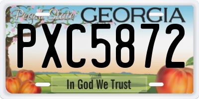 GA license plate PXC5872