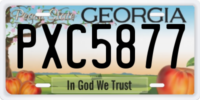 GA license plate PXC5877