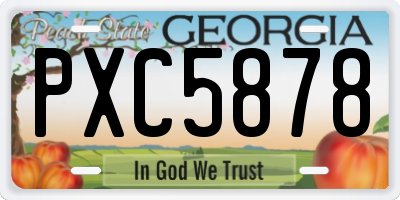 GA license plate PXC5878