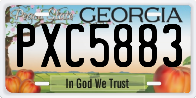 GA license plate PXC5883