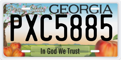GA license plate PXC5885