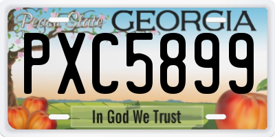GA license plate PXC5899