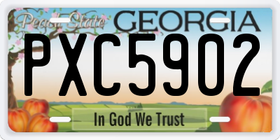 GA license plate PXC5902