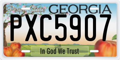 GA license plate PXC5907