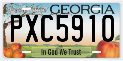 GA license plate PXC5910