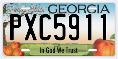 GA license plate PXC5911