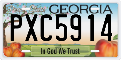 GA license plate PXC5914