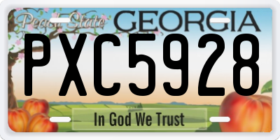 GA license plate PXC5928