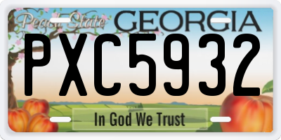 GA license plate PXC5932