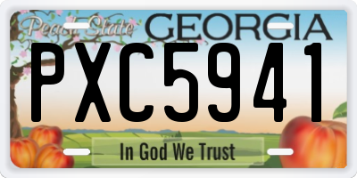 GA license plate PXC5941