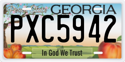 GA license plate PXC5942