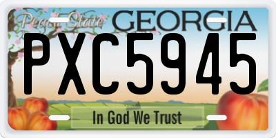 GA license plate PXC5945