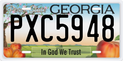 GA license plate PXC5948