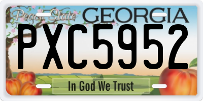 GA license plate PXC5952