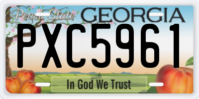 GA license plate PXC5961
