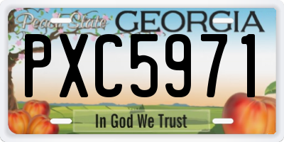 GA license plate PXC5971