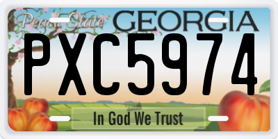 GA license plate PXC5974