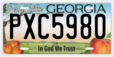GA license plate PXC5980