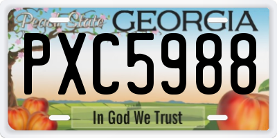GA license plate PXC5988
