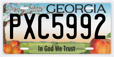GA license plate PXC5992