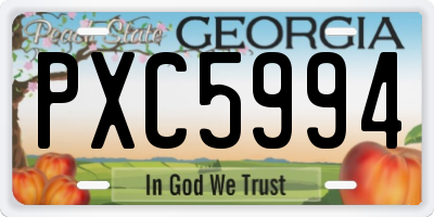 GA license plate PXC5994