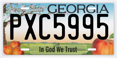 GA license plate PXC5995