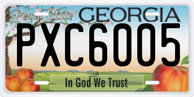GA license plate PXC6005