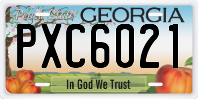 GA license plate PXC6021