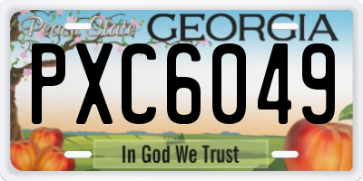 GA license plate PXC6049