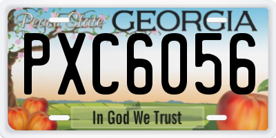 GA license plate PXC6056