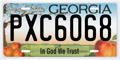 GA license plate PXC6068