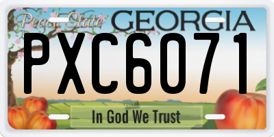 GA license plate PXC6071