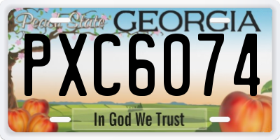 GA license plate PXC6074