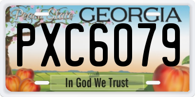 GA license plate PXC6079