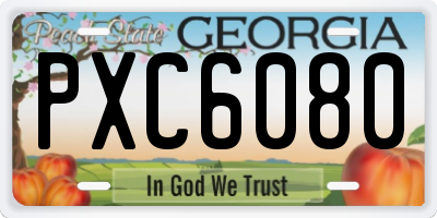GA license plate PXC6080