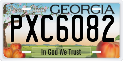 GA license plate PXC6082