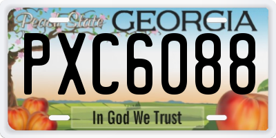 GA license plate PXC6088
