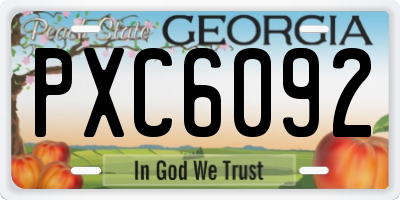 GA license plate PXC6092