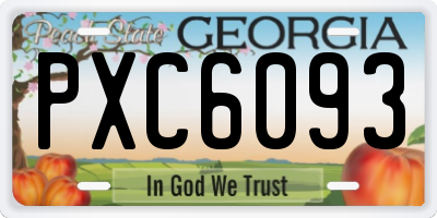 GA license plate PXC6093