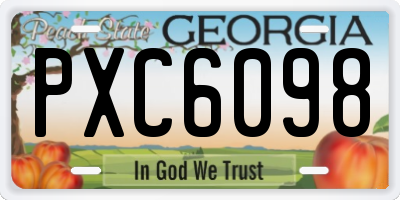 GA license plate PXC6098