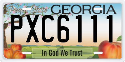 GA license plate PXC6111