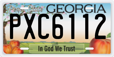 GA license plate PXC6112