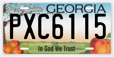 GA license plate PXC6115